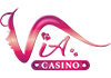 VIA logo — official INDO178 gold-red lion live casino vendor